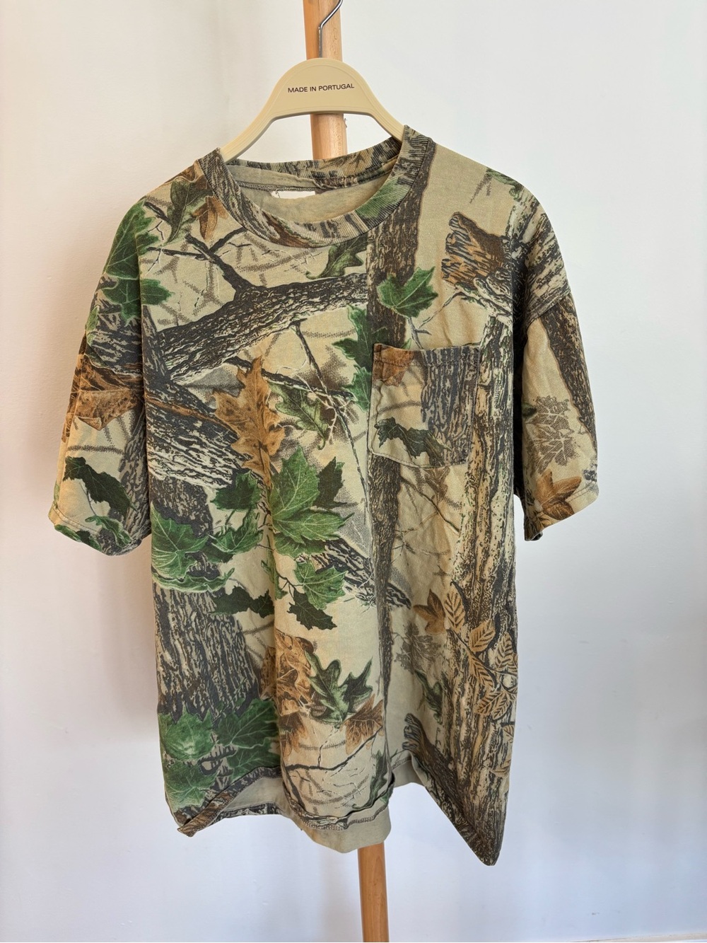 Vintage Camo Pocket Tee in Beige, Green and Brown